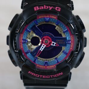 Casio Baby-G BA-112-1A Watch – Pre-Owned, New Battery, Round, Black/Pink